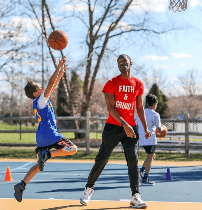 Coach Mike Buffalo training youth players
