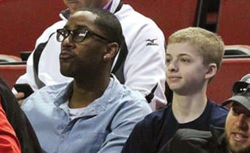 Mike Buffalo and Morgan Conner at a state basketball game
