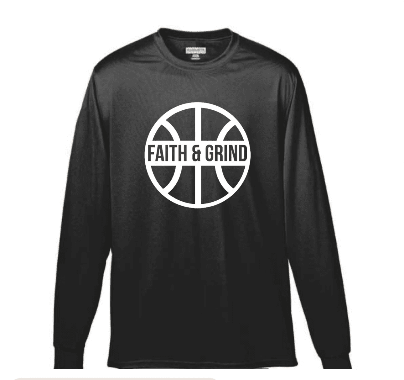 Basketball circle dry-fit performance long sleeve tee – Faith and Grind Basketball School athletic wear