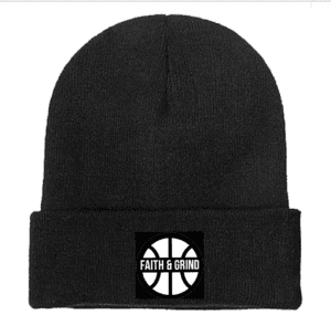 Basketball circle logo beanie – Faith and Grind Basketball School cap