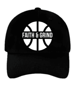 Basketball circle logo golf dad hat – Faith and Grind Basketball School cap