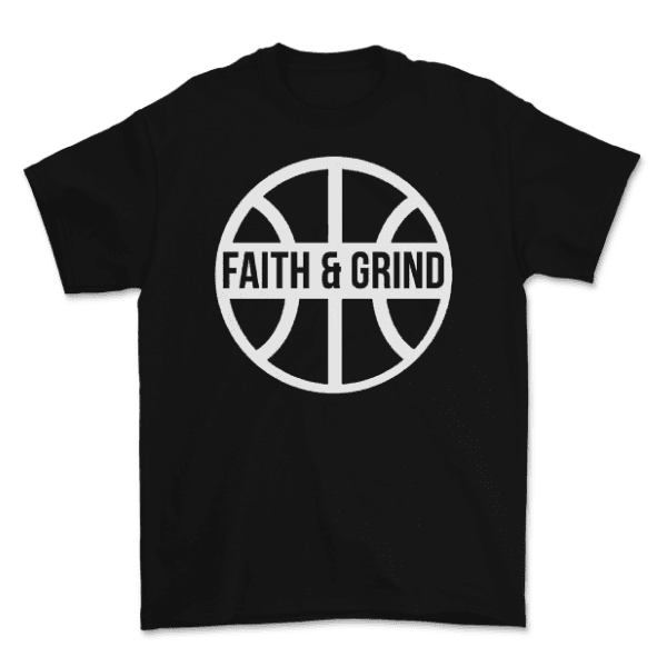 Basketball circle logo t-shirt – Faith and Grind Basketball School team apparel