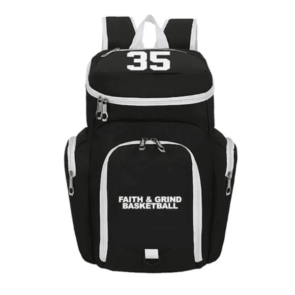 Faith and Grind team backpack – basketball school bag Westchester NY